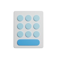 Dial Pad Button 3D Rendering Illustration

