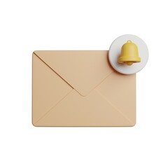 Notification Alert Mail Letter 3D Rendering Illustration
