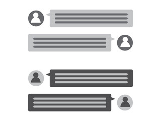 人物とテキスト文面の抽象的ビジネスアイコン