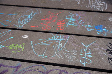Tags on a Skatepark Bench