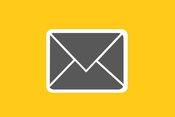 Message icon envelope design with yellow colour background.