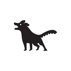 Black dog animal vector logo design 