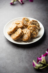 Amrit peda or Amrut pedha or pera is an Indian sweet made from milk and sugar with coconut topping