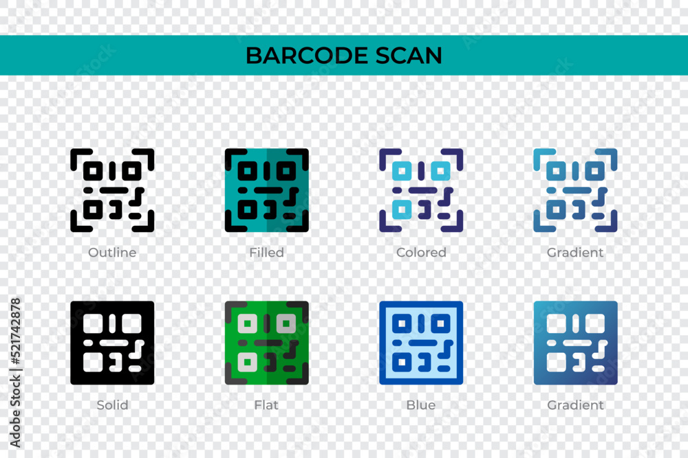Aufkleber barcode scan icon in different style. barcode scan vector icons designed in outline, solid, colored,