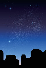 ベクター背景素材_夜空_都会