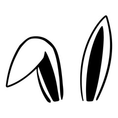 Bunny ear icon design template vector isolated
