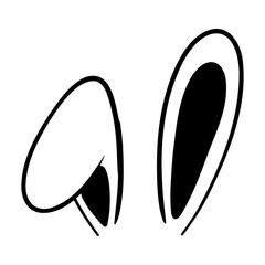 Bunny ear icon design template vector isolated