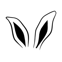 Bunny ear icon design template vector isolated