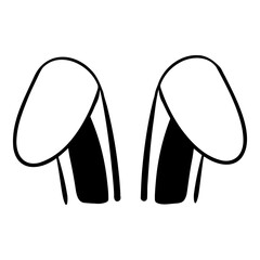 Bunny ear icon design template vector isolated