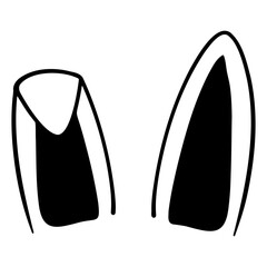 Bunny ear icon design template vector isolated