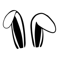 Bunny ear icon design template vector isolated