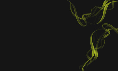 a black background with green smoke