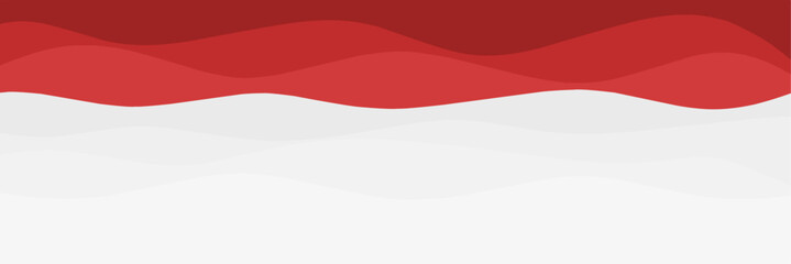 abstract wavy red and white minimalist banner template