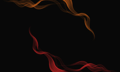 black background with orange red smoke