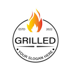 Grill slogan on a white background. Vector illustration
