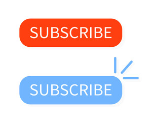 Red and blue subscribe button. Vector illustration