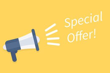 Megaphone - Special offer. Vector illustration