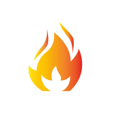 Fire on a white background. Vector illustration