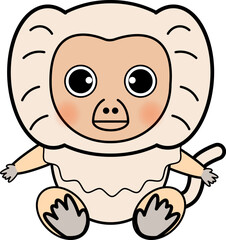 可愛いマントヒヒのキャラクター