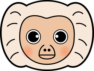可愛いマントヒヒの顔アイコン