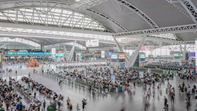 China high speed railway station departure hall