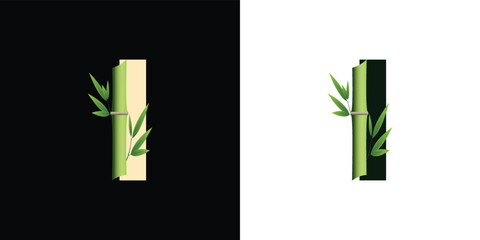 i bamboo logo icon design with template creative initials based lettes