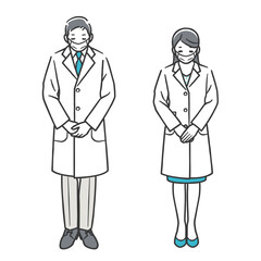 お辞儀をする医師（マスク姿）