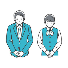 お辞儀をする男性と女性