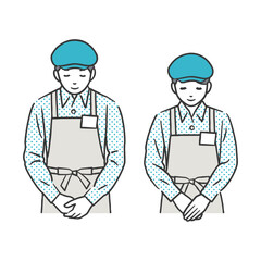 お辞儀をする店員