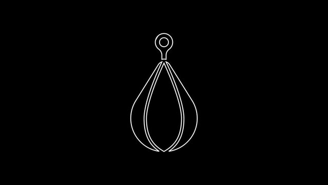 White line Punching bag icon isolated on black background. 4K Video motion graphic animation