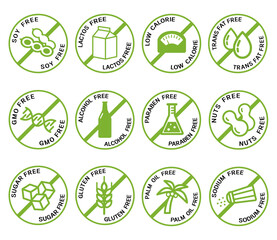 Various raw food icons, 다양한 로우푸드 아이콘들