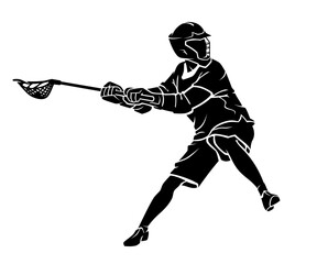 Lacrosse Long Aim, Full Length Illustration

