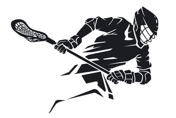 Lacrosse Rush Play, Geometric Style Illustration