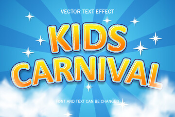 kids carnival font typography cartoon editable text effect style lettering template lettering background wallpaper poster banner