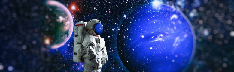 Astronaut in outer space.Cosmic art, science fiction wallpaper. Beauty of deep space. Elements of...