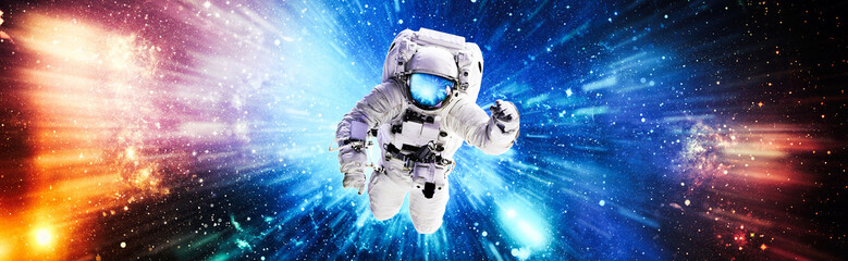 Astronaut in outer space.Cosmic art, science fiction wallpaper. Beauty of deep space. Elements of...