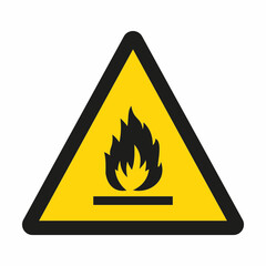 Hazard sign Flammable material