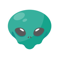 Alien faces. green alien creature with big eyes
