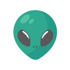 Alien faces. green alien creature with big eyes