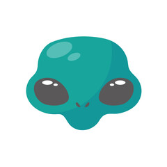 Alien faces. green alien creature with big eyes