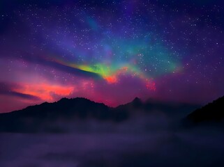 milky way galaxy and space dust in the universe, Night starry sky with stars