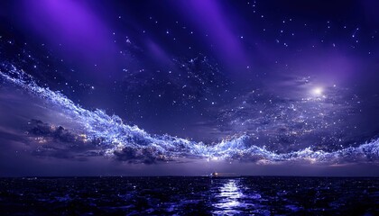 blue_purple_starry_sky_on_the_sea_empty_bird_White_cage_220807_01