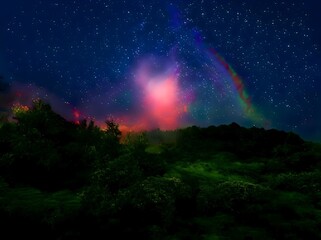 milky way galaxy and space dust in the universe, Night starry sky with stars