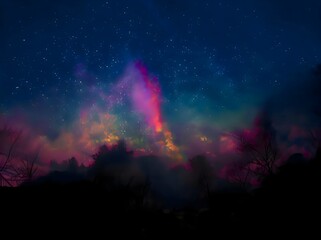 milky way galaxy and space dust in the universe, Night starry sky with stars
