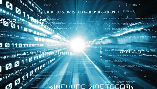 Software development, application programming code and tacit computer coding . Concept of smart digital transformation and technology disruption that changes global trends in new information era .