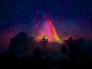 milky way galaxy and space dust in the universe, Night starry sky with stars