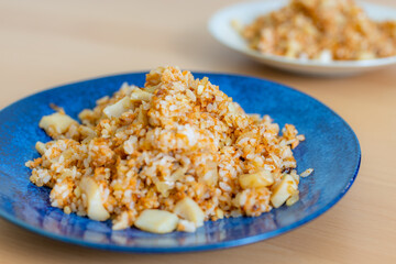 Homemade chinese fry rice on plate