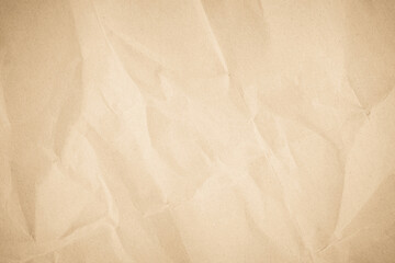 Brown kraft paper crumpled vintage texture background. Abstract parchment old grunge.