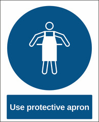 standard mandatory sign use protective apron