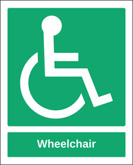 amergency and first aid symbol pictogram wheelchair